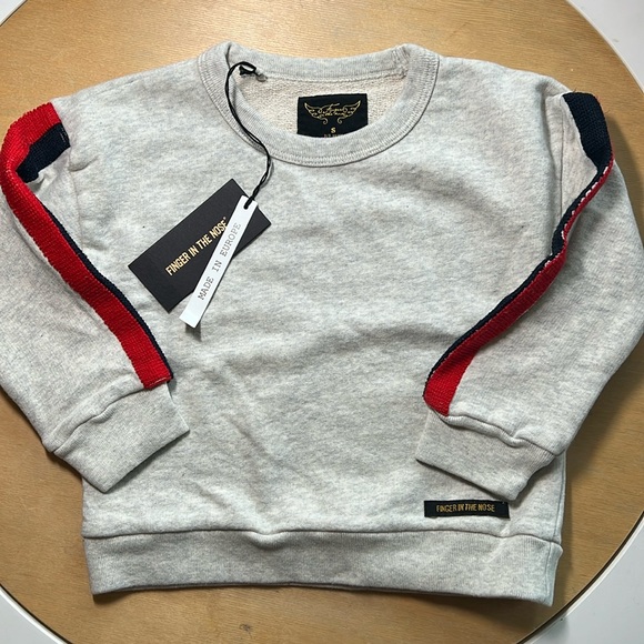 Finger in the nose retro stripe navy and red pullover - Picture 1 of 4